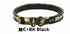 Camouflage tactical utility belt with black buckle, durable nylon material, adjustable fit
