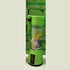 Green portable blender with clear plastic body and strap, compact design, fruit graphics inside