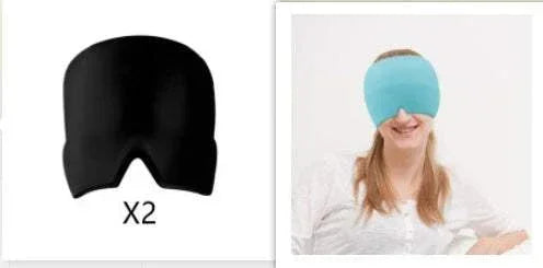 Soft sleep mask in black and teal, ergonomic design, full coverage, comfortable fit