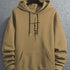 Beige fleece hoodie with faith graphic, front kangaroo pocket, relaxed fit streetwear style