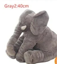 Plush gray elephant toy, soft velvet material, sitting position, 40cm size.