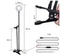 Black flexible LED ring light with clip mount, 65cm height, 1.6m USB cable, ideal for streaming or content creation