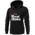 Black cotton hoodie with &