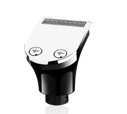 Silver and black clipper blade attachment for hair trimmer, sleek metal finish, precision fit