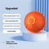 Orange tech ball with LED lights, food-grade chewable material, and USB-C charging cable