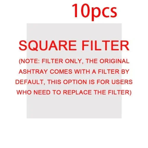 Pack of 10 square replacement filters for ashtrays, white material, minimalist design.