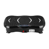 Black vibration plate exercise machine with textured surface for home fitness.