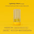 Lightning yellow LED light with warm yellow glow, cylindrical ABS PC body on yellow background