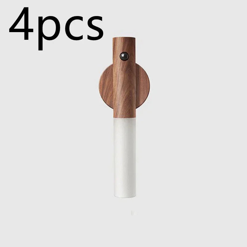 Minimalist wood and white wall hook, modern design, set of 4 pieces, home décor accessory
