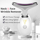 White LED photon therapy device for face and neck skin tightening, modern design