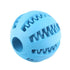 Blue rubber spiked ball with textured grooves, durable material, streetwear accessory style.