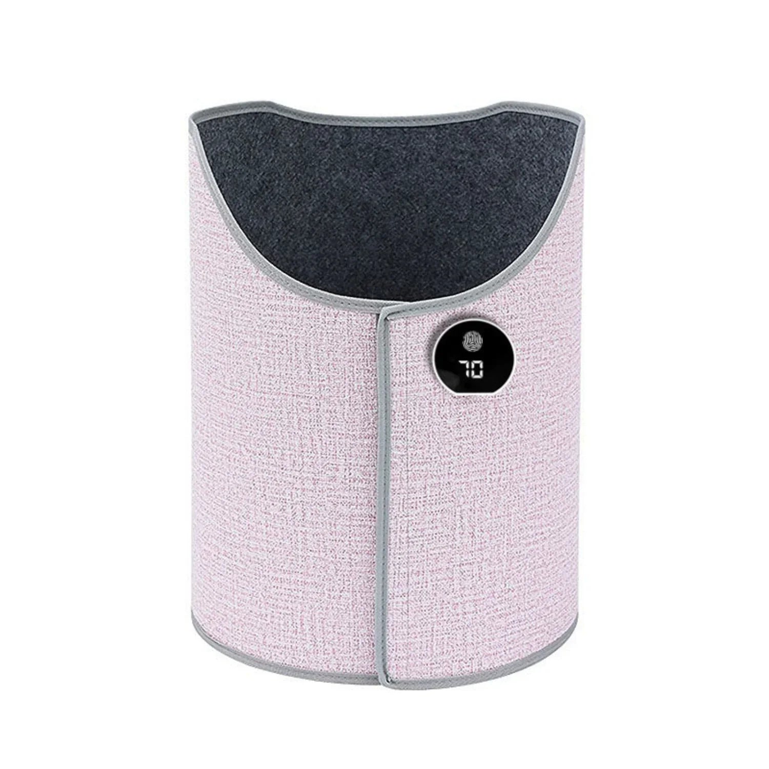 Light pink textured fabric waist belt with digital display, soft material, modern fit