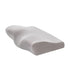 Contoured memory foam orthopedic pillow with textured white cover, ergonomic support design