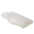 White ergonomic memory foam pillow with textured cover and contoured support shape