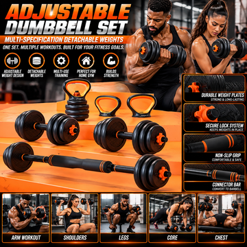 Adjustable Dumbbell with Detachable Weight Options