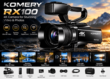 KOMERY RX100 4K Camera for Stunning Video & Photos
