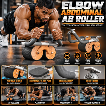 Elbow Support Ab Roller – Double-Wheel Core Trainer