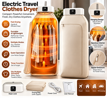 Portable Electric Clothes Dryer – Foldable Travel Design