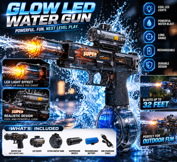 LED Water Gun – USB Rechargeable Automatic Water Blaster