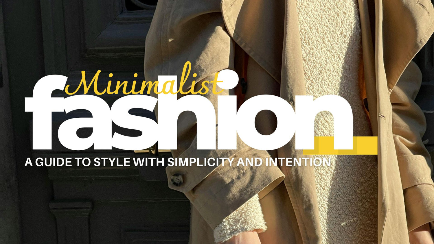 Beige trench coat over cream fleece, minimalist streetwear style with relaxed fit and textured layers