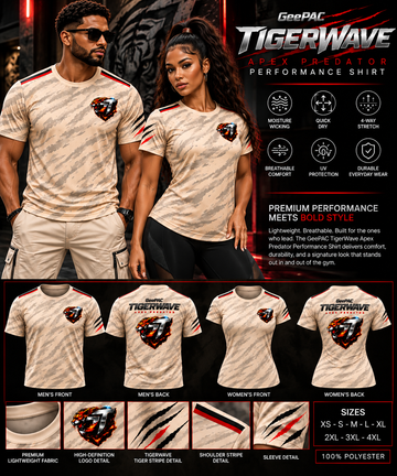 GeePAC TigerWave Apex Predator Tiger Stripe Graphic T-Shirt