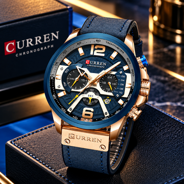 CURREN Men’s Quartz Watch with Chronograph-Style Dial