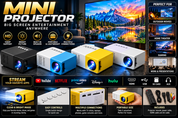 Portable Mini LED Projector – 320 × 240 Native Resolution