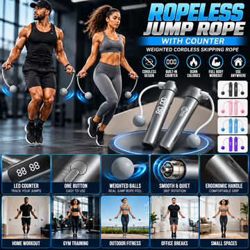 Weighted Ropeless Jump Rope with Counter