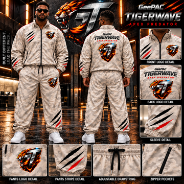GeePAC TigerWave Apex Predator Men’s Tiger Stripe Windbreaker Set