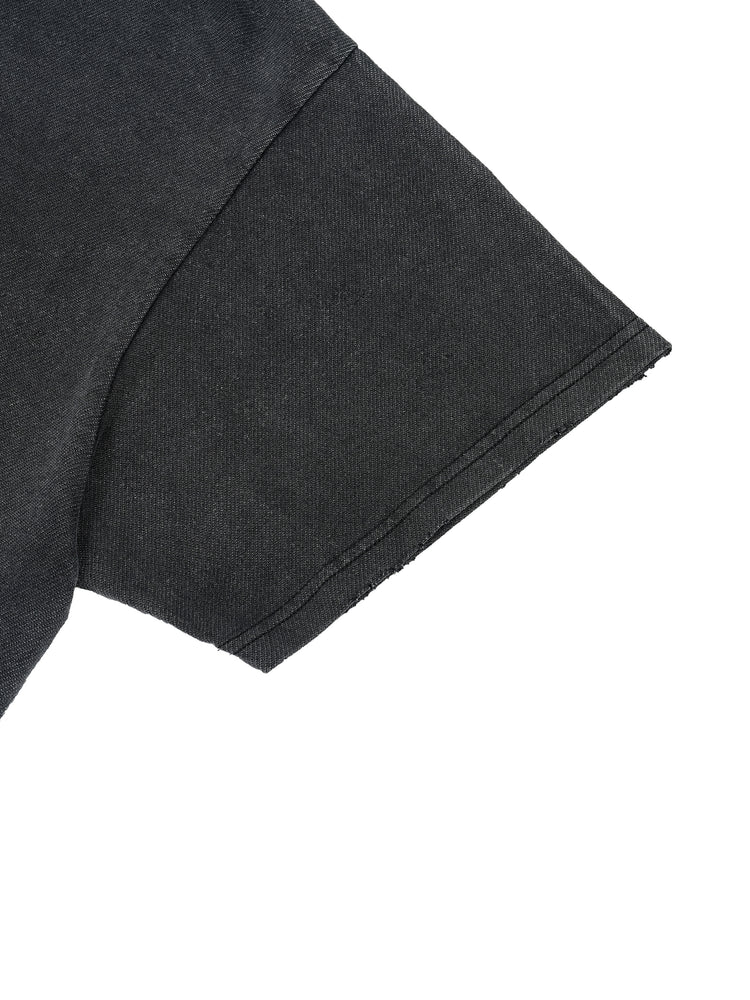 Close-up of a dark gray fabric texture on a white background