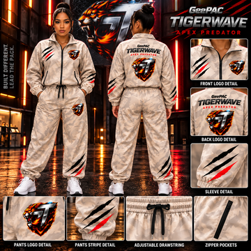 GeePAC TigerWave Apex Predator Women’s Tiger Stripe Windbreaker Set