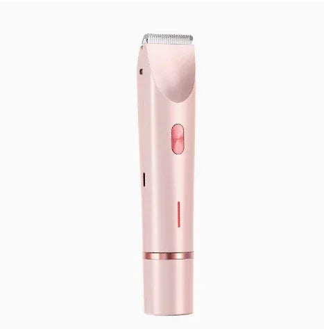 Sleek pink cordless hair trimmer with ergonomic design and metallic finish on white background