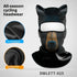 Black dog-print balaclava with ear details, made from ice silk and thermal velvet material, all-season fit.