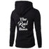 Black hooded sweatshirt with &