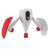 White and red adjustable exercise pedal machine with LCD display, ergonomic design