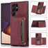 Brown leather wallet phone case with card holder, slim fit, folio style for smartphones