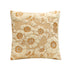 Cream and beige floral embroidered throw pillow with soft textured fabric and square shape