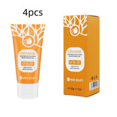 Two-piece orange enzyme exfoliating gel set, includes tube and box, skincare product