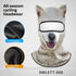 White dog-themed cycling balaclava with ice silk and thermal velvet materials, full face cover.