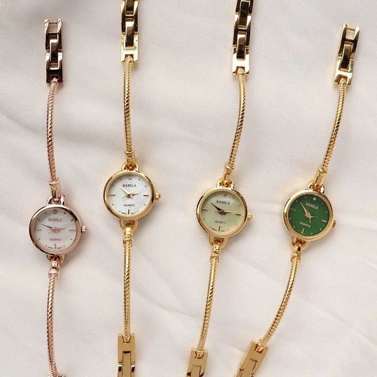 Four gold and rose gold slim chain women&