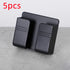 Black plastic dual-slot wall mount holder on gray surface, minimalist design, set of 5.