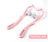 Pink swan-style massage tool with ergonomic handles and grey massage rollers, lightweight plastic.