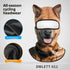 Dog face print balaclava for cycling, brown color, ice silk and thermal velvet materials, full face fit.
