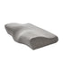 Ergonomic gray memory foam pillow with textured cover and contoured shape for neck support