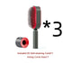 Black and red 3D self-cleaning hair comb with detachable airbag base, modern design