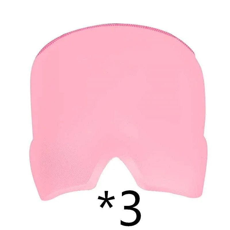 Set of three pink stretch fabric face masks with curved design for comfortable fit