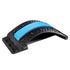 Black and blue adjustable back stretcher with acupressure points, ergonomic design