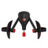 Black and red adjustable gadget with digital display, plastic material, modern design.