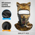 Futuristic cycling balaclava with fierce animal face, brown color, ice silk and velvet materials, full face cover, all-season streetwear.