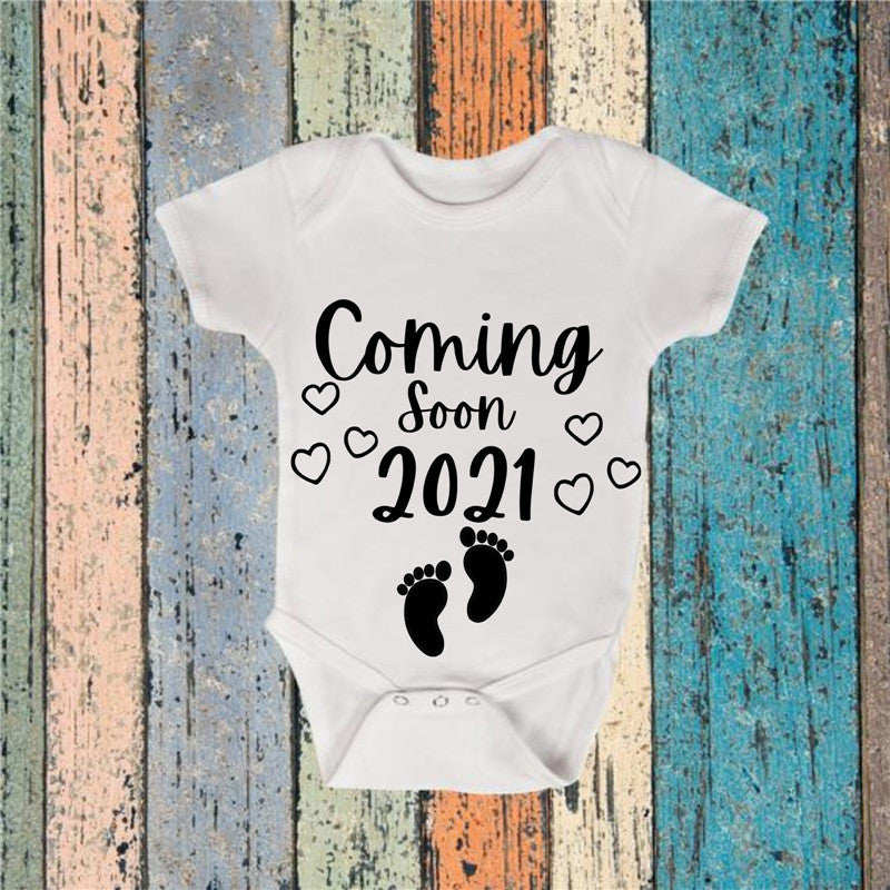 Letter Print Short-sleeved Romper Baby Triangle Romper